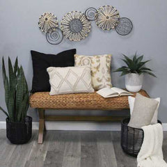 Woven Rattan and Metal Centerpiece