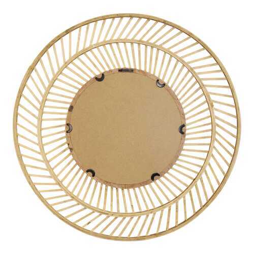 31.5" Boho Casual Woven Wicker Wall Mirror