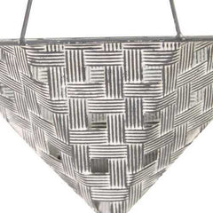 S/2 Distressed White & Metal Wall Planters