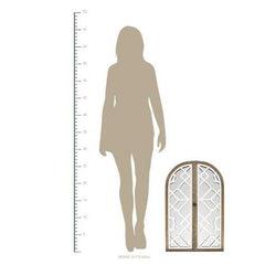 Gate Wood and White Door Mirror with Latch