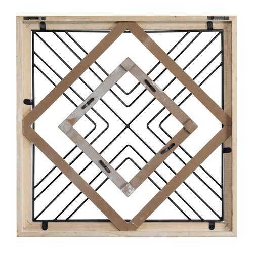 Sqaure Wood & Metal Geometric Plate Wall Decor