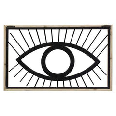 Evil Eye Metal & Wood Frame Wall Art