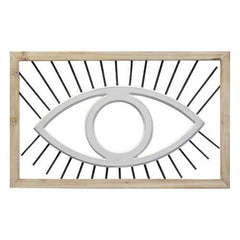 Evil Eye Metal & Wood Frame Wall Art