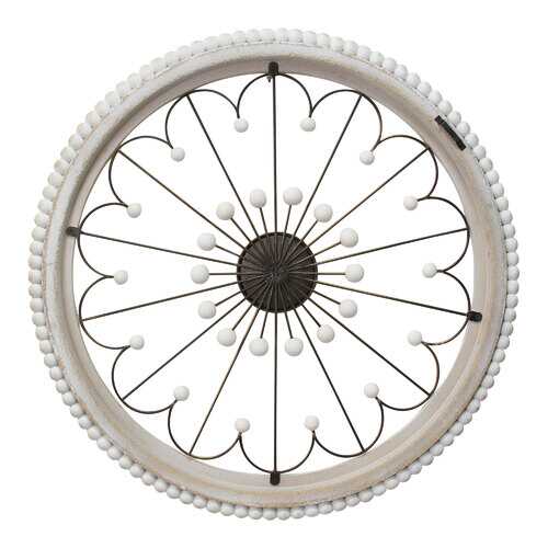 3.5" Round Medallion Wood and Metal Wall Mirror