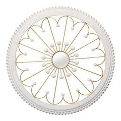 3.5" Round Medallion Wood and Metal Wall Mirror