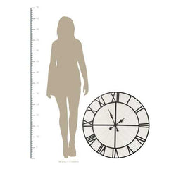 31.5" White Wood and Black Metal   Wall Clock