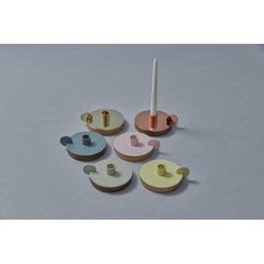 13" x 4.9" x 13" Petroleum Smoked Steel Wood Candle Holder