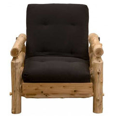 Authentic Log Cabin Natural Cedar Futon Chair and Ottoman Set