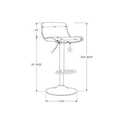 33" BlackwithBlack Metal Hydraulic Lift Barstool  2 pcs
