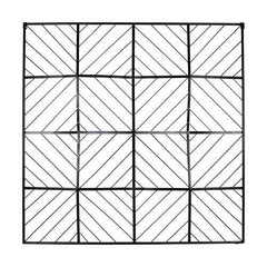 Square Medallion Wall Art Decor in Matte Black Finish