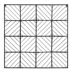 Square Medallion Wall Art Decor in Matte Black Finish