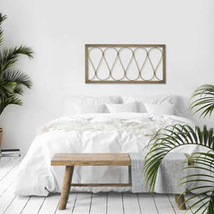 Flowing Metal Wood Panel with white-Washed Distressed Finish