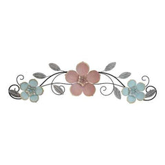 Flower Metal Wall Decor with Metallic Gold Edge Finish