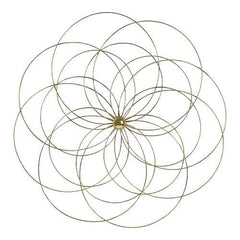 Metal Flower Wall Decor with Gold Foils Accent