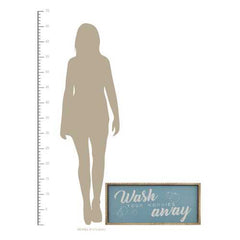 14" X 32" "Wash You Worries Away" Framed Wall Art