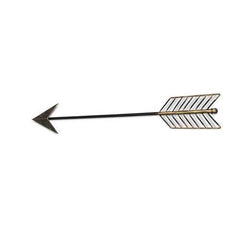 Burnished Dark Brown and Gold Tone Metal Arrow Wall Decor