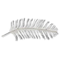 Black and Silver Metal Peacock Feather Wall Decor