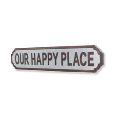 Gray Metal Decorative Wall Mounted Sign  Our Happy Place