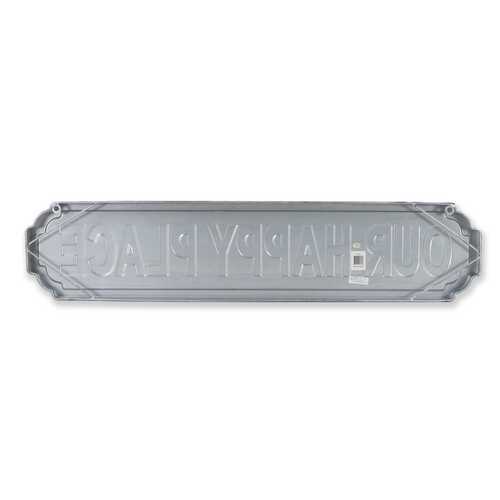 Gray Metal Decorative Wall Mounted Sign  Our Happy Place