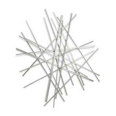 Silver Metal Abstract Linear Strips hanging Wall Art Decor