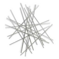 Silver Metal Abstract Linear Strips hanging Wall Art Decor
