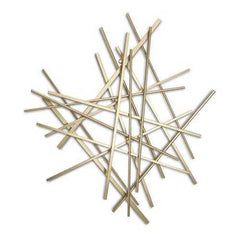Gold Metal Abstract Linear Strips hanging Wall Art Decor