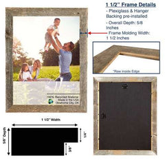 19"x23" Rustic Smoky Black Picture Frame with Plexiglass Holder