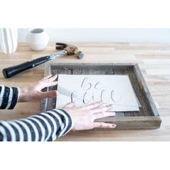 13"x14" Rustic Weathered Grey Picture Frame with Plexiglass Holder