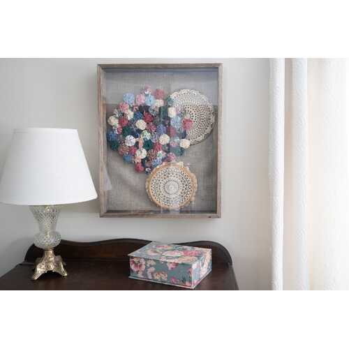 12"x16" Rustic Weathered Grey Box Picture Frame with Hanger