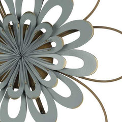 Stratton Home Decor Delicate Light Blue Metal and Wood Flower Wall Decor