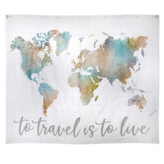 Stratton Home Decor To Travel Is To Live Watercolor Map Wall Tapestry