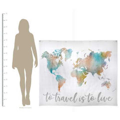 Stratton Home Decor To Travel Is To Live Watercolor Map Wall Tapestry