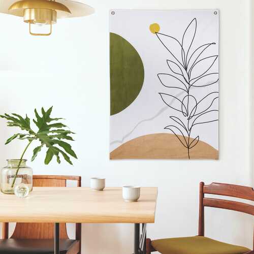 Stratton Home Decor Terracotta Minimal Line Art Wall Tapestry