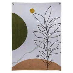 Stratton Home Decor Terracotta Minimal Line Art Wall Tapestry