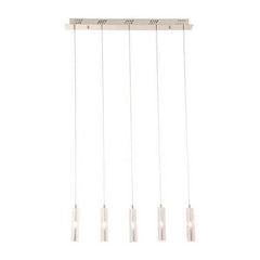 23.6" X 5.5" X 39.4" Crystal Chrome Ceiling Lamp