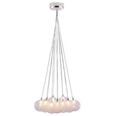 17.7" X 17.7" X 39.4" Clear Glass Chrome Ceiling Lamp