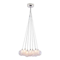 17.7" X 17.7" X 39.4" Clear Glass Chrome Ceiling Lamp