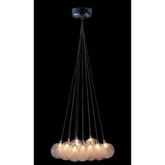 17.7" X 17.7" X 39.4" Clear Glass Chrome Ceiling Lamp