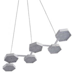 29.5" X 10.2" X 43.3" White Acrylic Painted Metal Ceiling Lamp