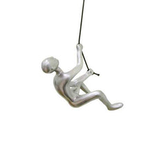 3.5" x 3.5" x 5.5" Silver Climbing Man - Wall Art
