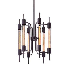 15.7" x 15.7" x 60" Rust, Glass, Metal, Ceiling Lamp