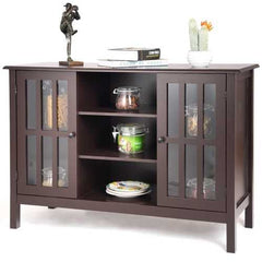 Brown Wood 43-inch TV Stand Storage Cabinet Console Table