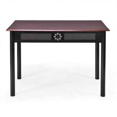 5-Piece Black Brown Dining Set Wood Metal Table Chairs with Cushions