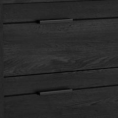Modern Bedroom Nightstand in Grey Black Wood Finish