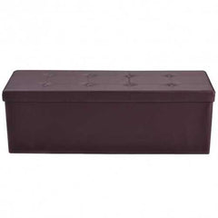 45" Large Folding Ottoman Storage Seat - Brown - Color: Brown