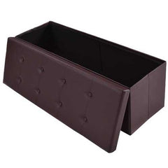 45" Large Folding Ottoman Storage Seat - Brown - Color: Brown