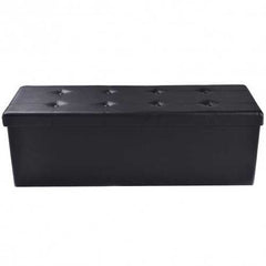 45" Large Folding Ottoman Storage Seat-Black