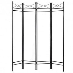 4 Panels Metal Frame Room Private Folding Screen-White - Color: White