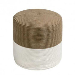 Pouf Ottoman Round for Sitting Braided Pouf with Jute Cover