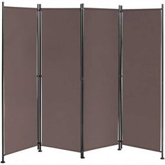 4-Panel Room Divider Folding Privacy Screen-Coffee - Color: Coffee